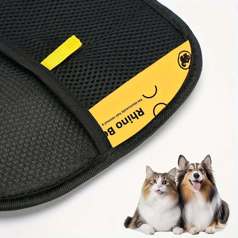 Upgrade Edition Large Pet Static Hair Removal Gloves - Black Polypropylene Cat G